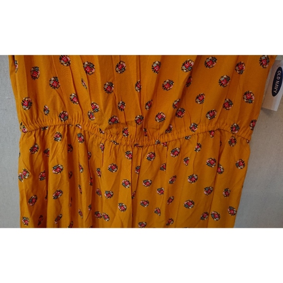 Yellow/Mustard Colored Floral Old Navy Dress - Picture 3 of 4